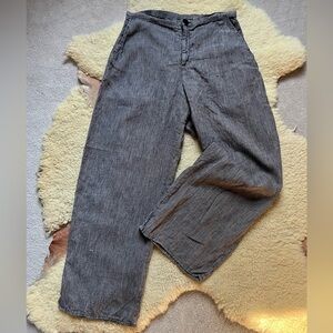 FLAX Woven 100% Linen Wide Leg Pants SZ Medium